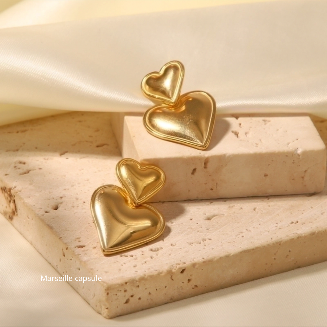 Double and triple amour earrings