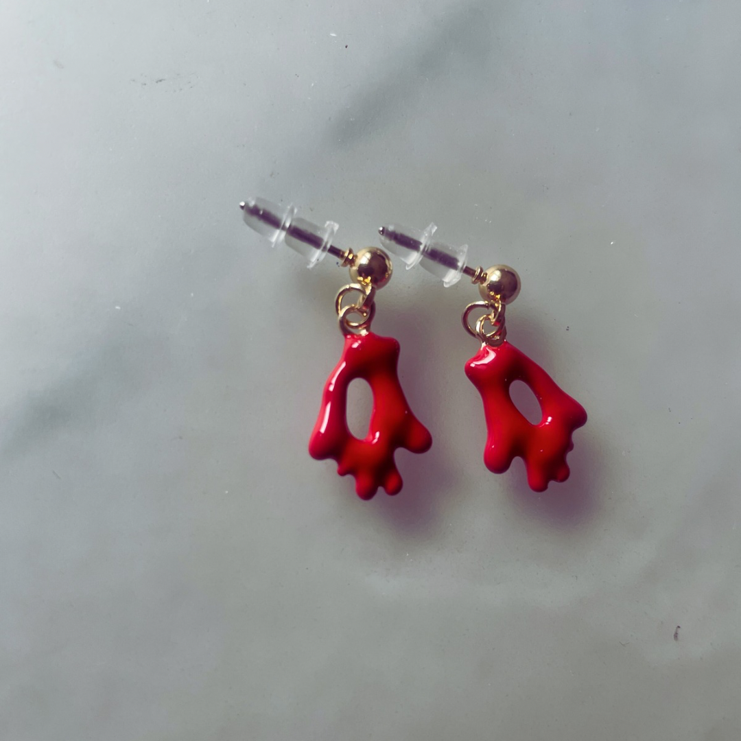 Red coral earrings