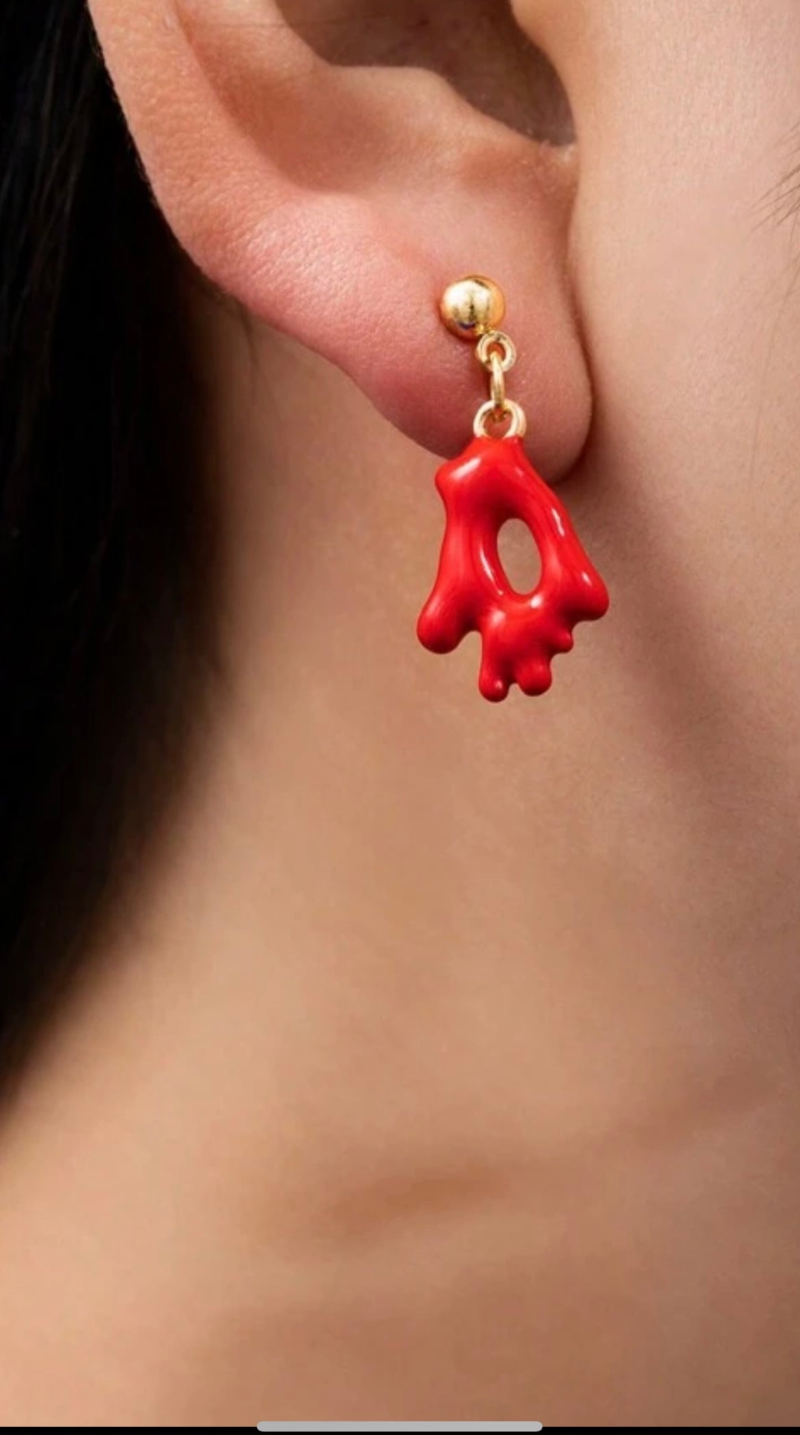 Red coral earrings
