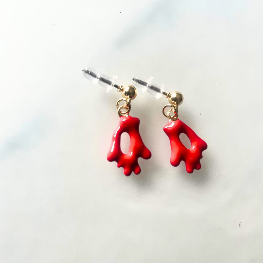 Red coral earrings