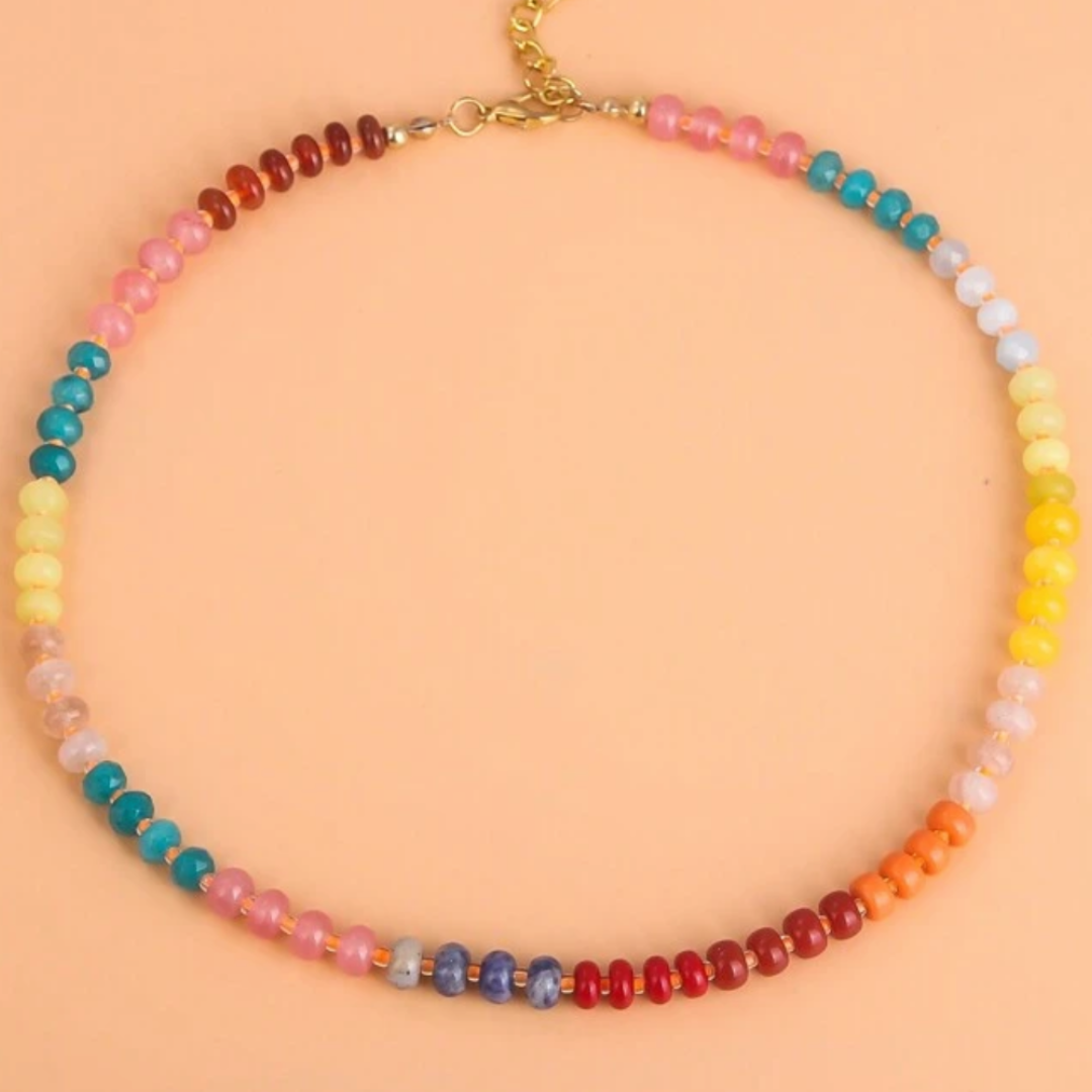 Glass colorful necklaces