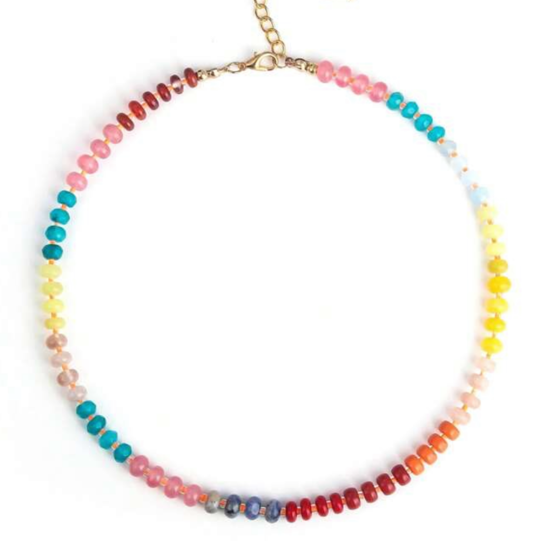 Glass colorful necklaces