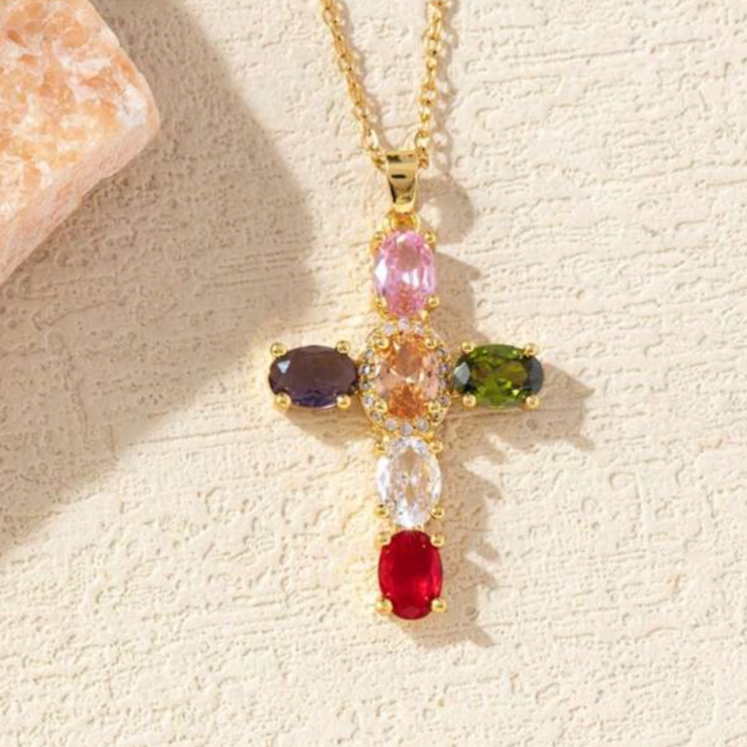 Colorful crystals Cross