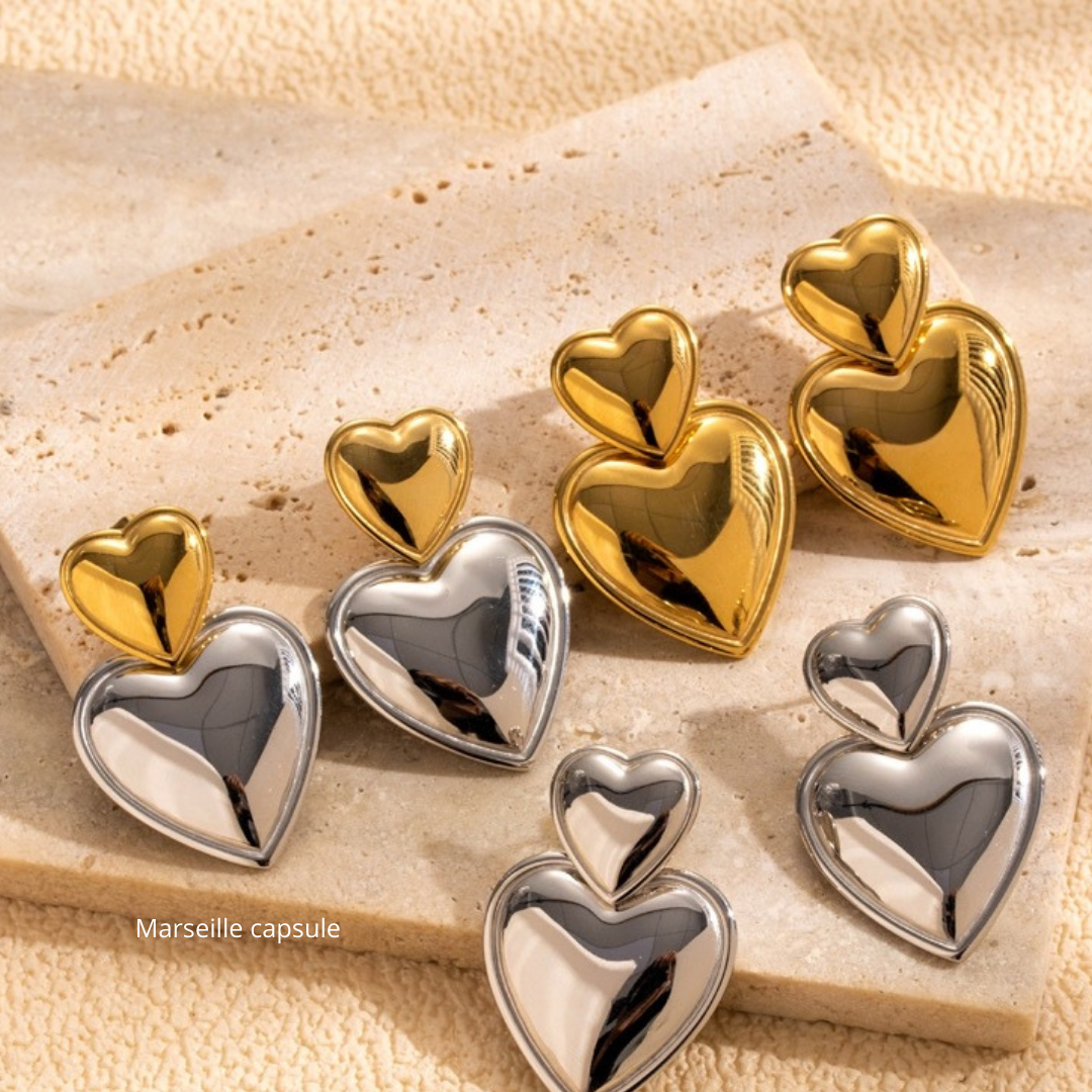 Double and triple amour earrings