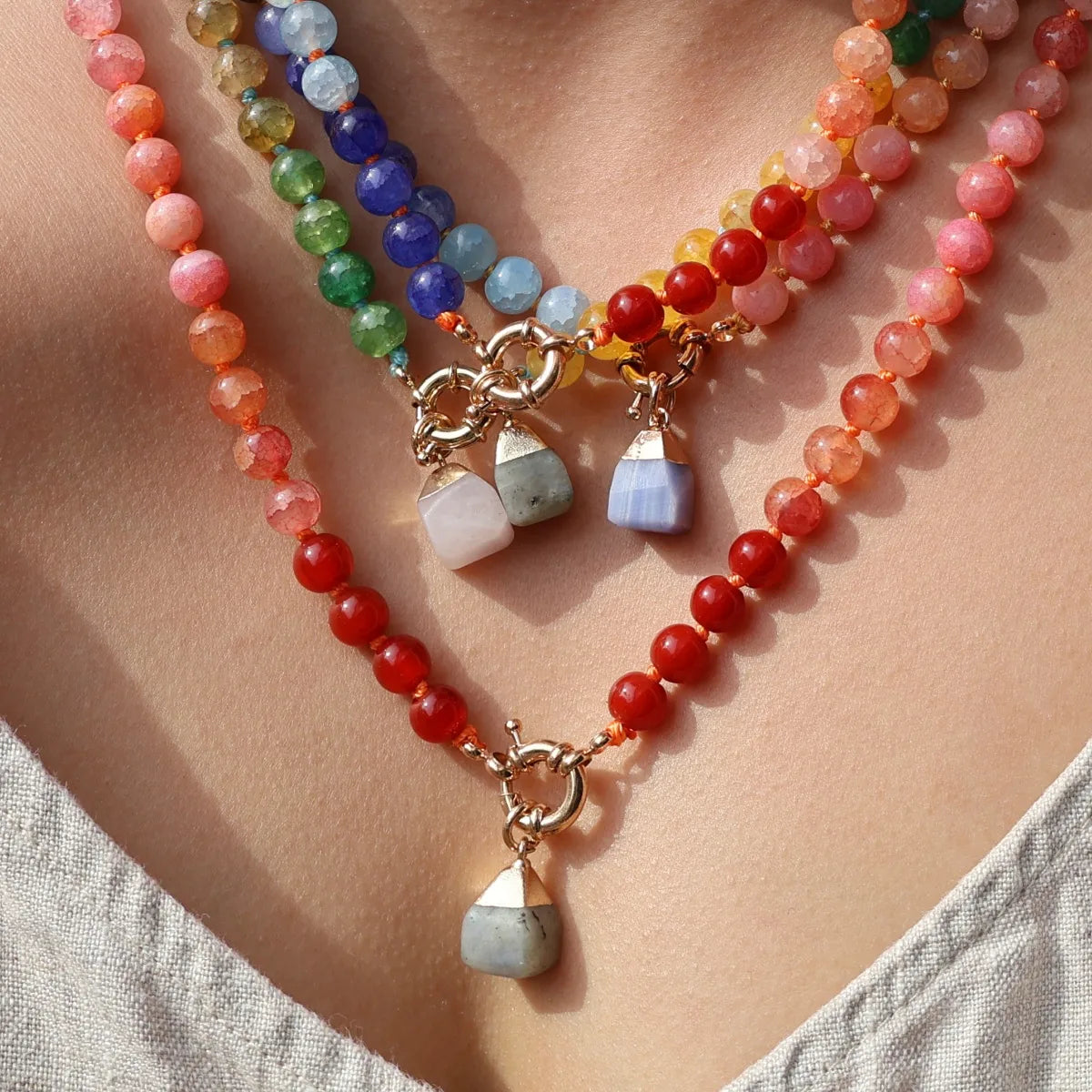 White crystal necklaces