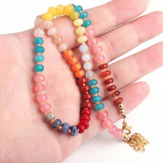 Glass colorful necklaces