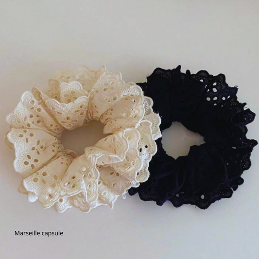 Women’s French lace headband with floral embroidery